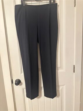 NWT Talbots Classic Navy Blue Straight-Leg Dress Pants Size 14 Side Zip